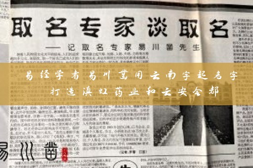 易经学者易川凿用云南字起名字 打造滇虹药业和云安会都插图